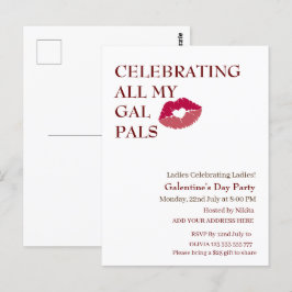 FEIERN ALLER GAL Galentine's Day Girls Night Postkarte