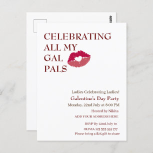 FEIERN ALLER GAL Galentine's Day Girls Night Postkarte