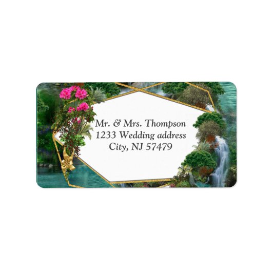 Feiern am magischen Fantasy-See Adressaufkleber (Vorne)