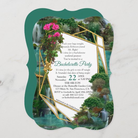 Feiern am magischen Fantasy-See Einladung (Vorne/Hinten)