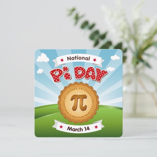 Feiern am Pi Day Einladung (Stehend Vorderseite)