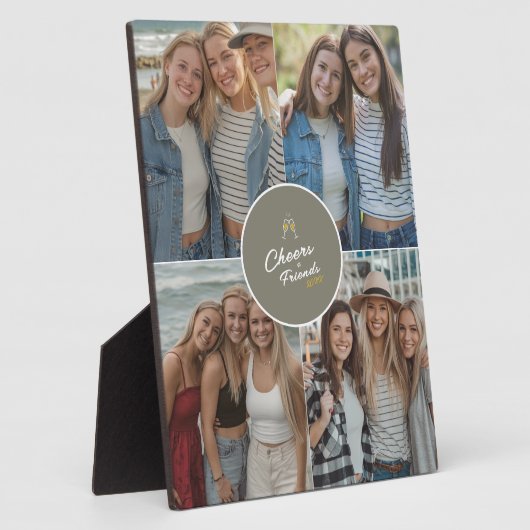 Feiern an Freunde 4 Foto Collage Chic Freundschaft Fotoplatte (Seite)