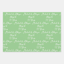 Feiern auf 75 Jahre Alter Grün 75 Jahre Geschenkpapier Set