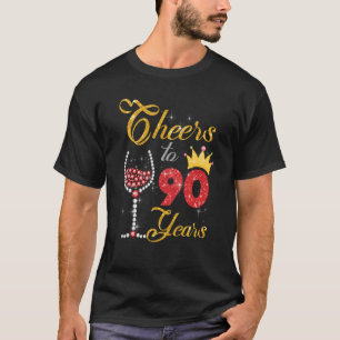 Feiern auf 90 Jahre 1933 90. Geburtstag Wein Diama T-Shirt
