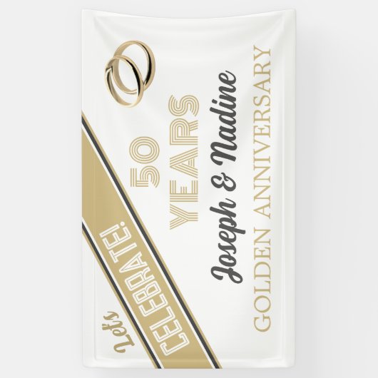 FEIERN! Banner zum 50-jährigen Goldenen Jubiläum (Vertikal)