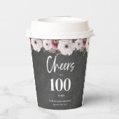 Feiern bis 100. Geburtstag Pappbecher (Rückseite)