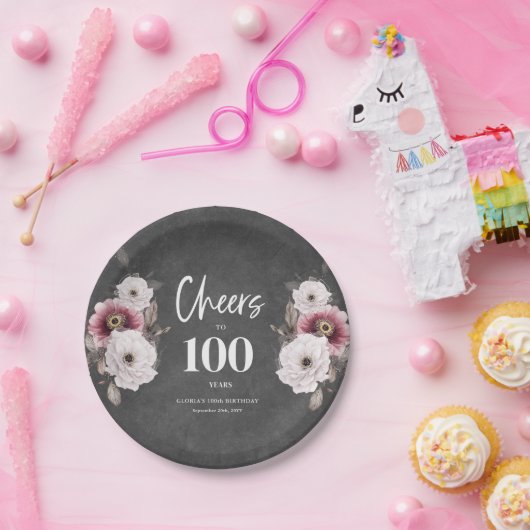 Feiern bis 100. Geburtstag Pappteller (Party)