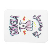 Feiern bis 11 Jahre Champagner zum Hochzeitstag Magnet (Horizontal)