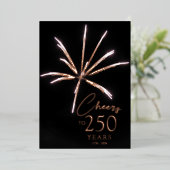 Feiern bis 250 Jahre Feuerwerk Sestercential Folieneinladung (Stehend vorne)