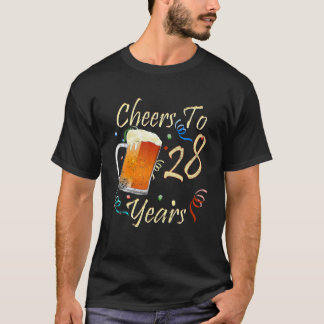 Feiern bis 28 Jahre 28. Geburtstagsparty Bier T-Shirt