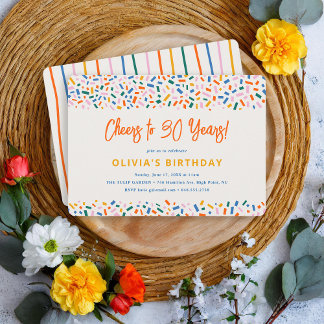 Feiern bis 30 Jahre Feierliche Geburtstagsparty Einladung