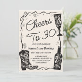 Feiern bis 30 Western Geburtstag Einladung (Stehend Vorderseite)