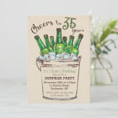 Feiern bis 35 Jahre Einladung zum Geburtstag (Stehend Vorderseite)