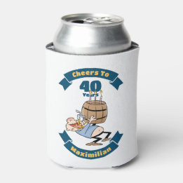 Feiern bis 40 Jahre Funny Beer Geburtstag Cartoon Dosenkühler
