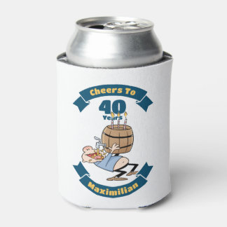 Feiern bis 40 Jahre Funny Beer Geburtstag Cartoon Dosenkühler