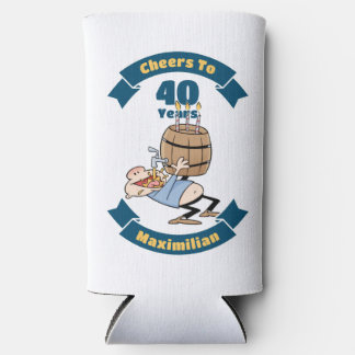 Feiern bis 40 Jahre Funny Beer Geburtstag Cartoon Selters Dosenkühler