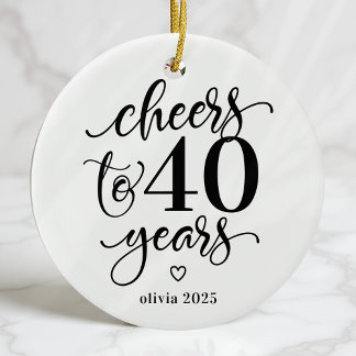 Feiern bis 40 Jahre Meilenstein Geburtstagsschmuck Keramik Ornament