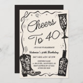 Feiern bis 40. Western Geburtstag Einladung (Vorne/Hinten)
