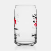 Feiern bis 50 Jahre Brauch Happy Birthday Glas (Links)