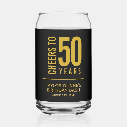 Feiern bis 50 Jahre Geburtstag Dosenglas (Vorderseite)