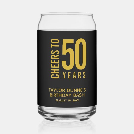 Feiern bis 50 Jahre Geburtstag Dosenglas (Rückseite)