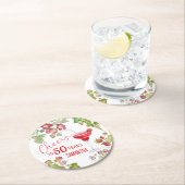 Feiern bis 50 Jahre Meilenstein Geburtstag Runder Pappuntersetzer (Vor Ort)