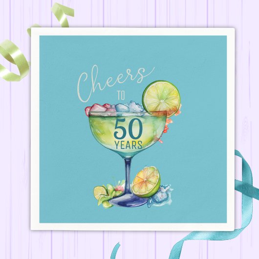 Feiern bis 50 Jahre Meilenstein Geburtstag Serviette