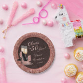 Feiern bis 50 Jahre Rose Gold Geburtstag Pappteller (Party)
