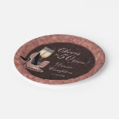 Feiern bis 50 Jahre Rose Gold Geburtstag Pappteller (Schrägansicht)