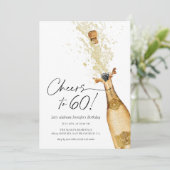 Feiern bis 60. Geburtstag Einladung (Stehend Vorderseite)