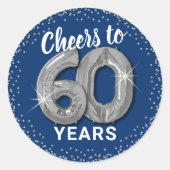 Feiern bis 60 Jahre Erwachsene Geburtstag Runder Aufkleber (Vorderseite)
