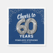 Feiern bis 60 Jahre Erwachsene Geburtstag Serviette (Vorderseite)