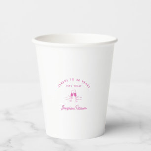 Feiern bis 60 Jahre Pink 60. Geburtstag Custom Pappbecher