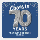 Feiern bis 70 Jahre Erwachsene Geburtstag Quadratischer Aufkleber (Vorderseite)