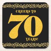 Feiern bis 70 Jahre Seventieth Birthday Rechteckiger Pappuntersetzer (Vorderseite)