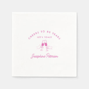 Feiern bis 80 Jahre Pink 80. Geburtstag Custom Serviette