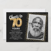 Feiern bis siebzig Jahre 70. Geburtstag Foto Einladung (Vorderseite)