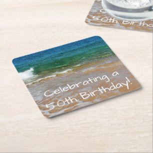 Feiern der 50. Geburtstags-Party-Untersetzer Rechteckiger Pappuntersetzer
