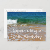 Feiern der 50. Geburtstagspostkarte Einladung (Vorne/Hinten)