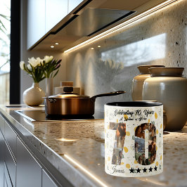 Feiern der 70-jährigen FotoCollage - Individuelle Zweifarbige Tasse