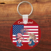 Feiern der amerikanischen Flagge Schlüsselanhänger (Vorderseite)