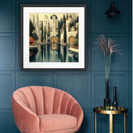 Feiern der architektonischen Schönheit im Art Deco Poster