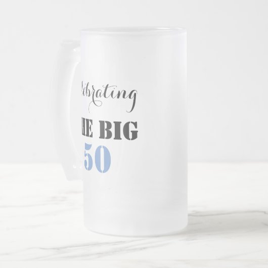 Feiern der BIG 50 - Mattierte Tasse aus Glas (Vorderseite Links)