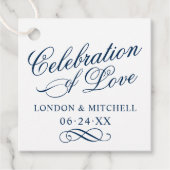 Feiern der Blauen Hochzeitmonografie der Liebe Geschenkanhänger (Vorderseite)