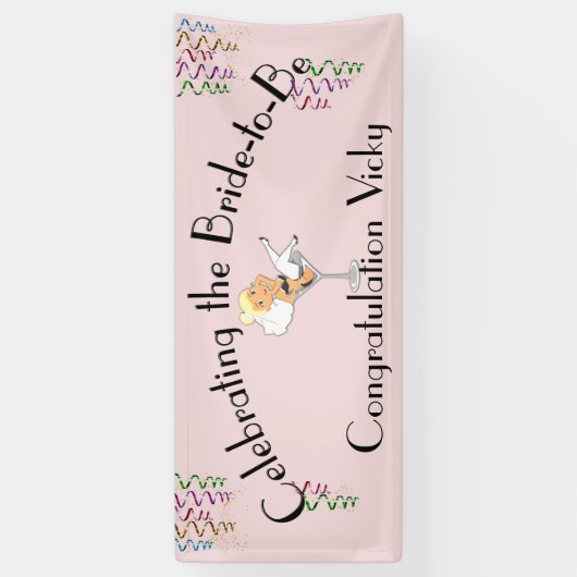 Feiern der Braut zum Duschen / Party Blond Banner (Vertikal)