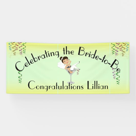 Feiern der Brünetten Braut zum Duschen /Party Banner (Horizontal)