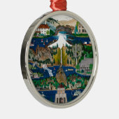 Feiern der Columbia River Schlucht Silbernes Ornament (Rechts)