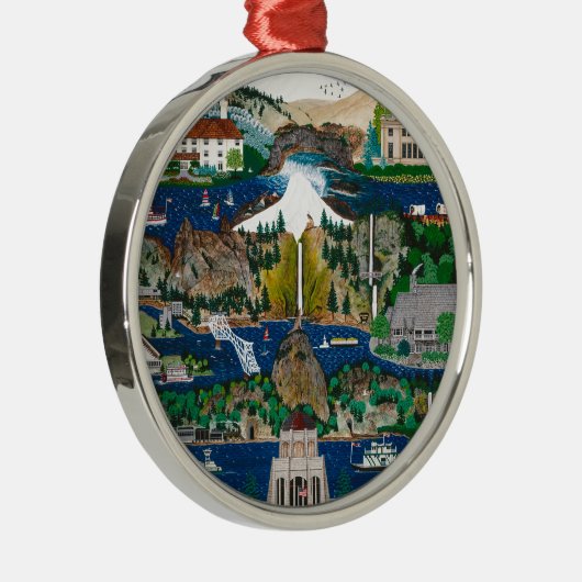 Feiern der Columbia River Schlucht Silbernes Ornament (Rechts)