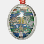 Feiern der Columbia River Schlucht Silbernes Ornament (Links)