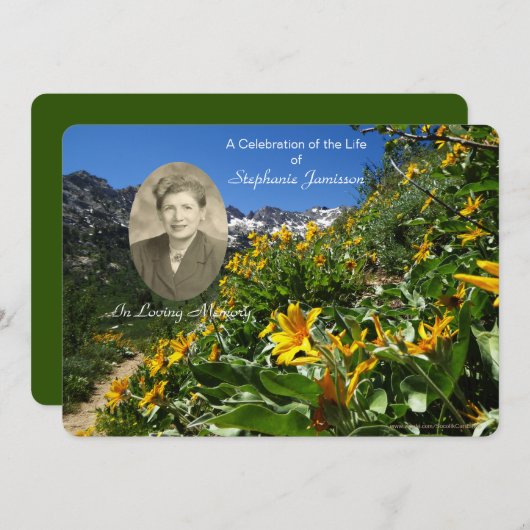 Feiern der Einladung zum Leben, Blume mit Foto (Vorne/Hinten)